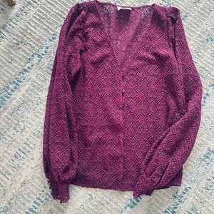 Sezane Purple Lace Blouse